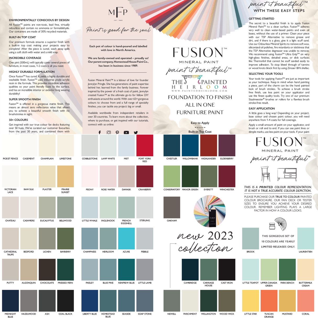 2023 Fusion Mineral Paint Information Color Brochure - FREE Digital Download @ The Painted Heirloom