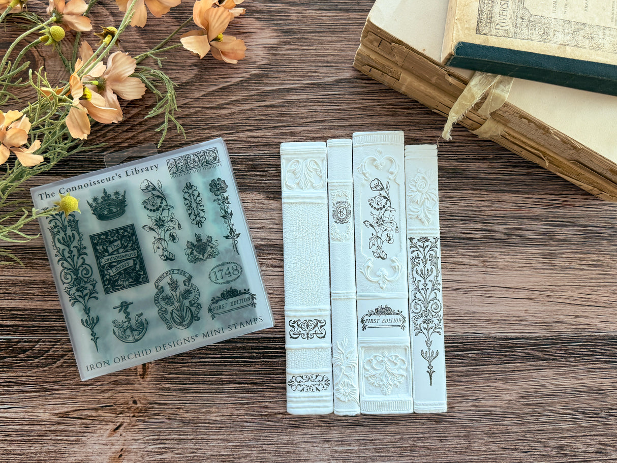 The Connoisseur's Library Mini Stamp by IOD - Iron Orchid Designs