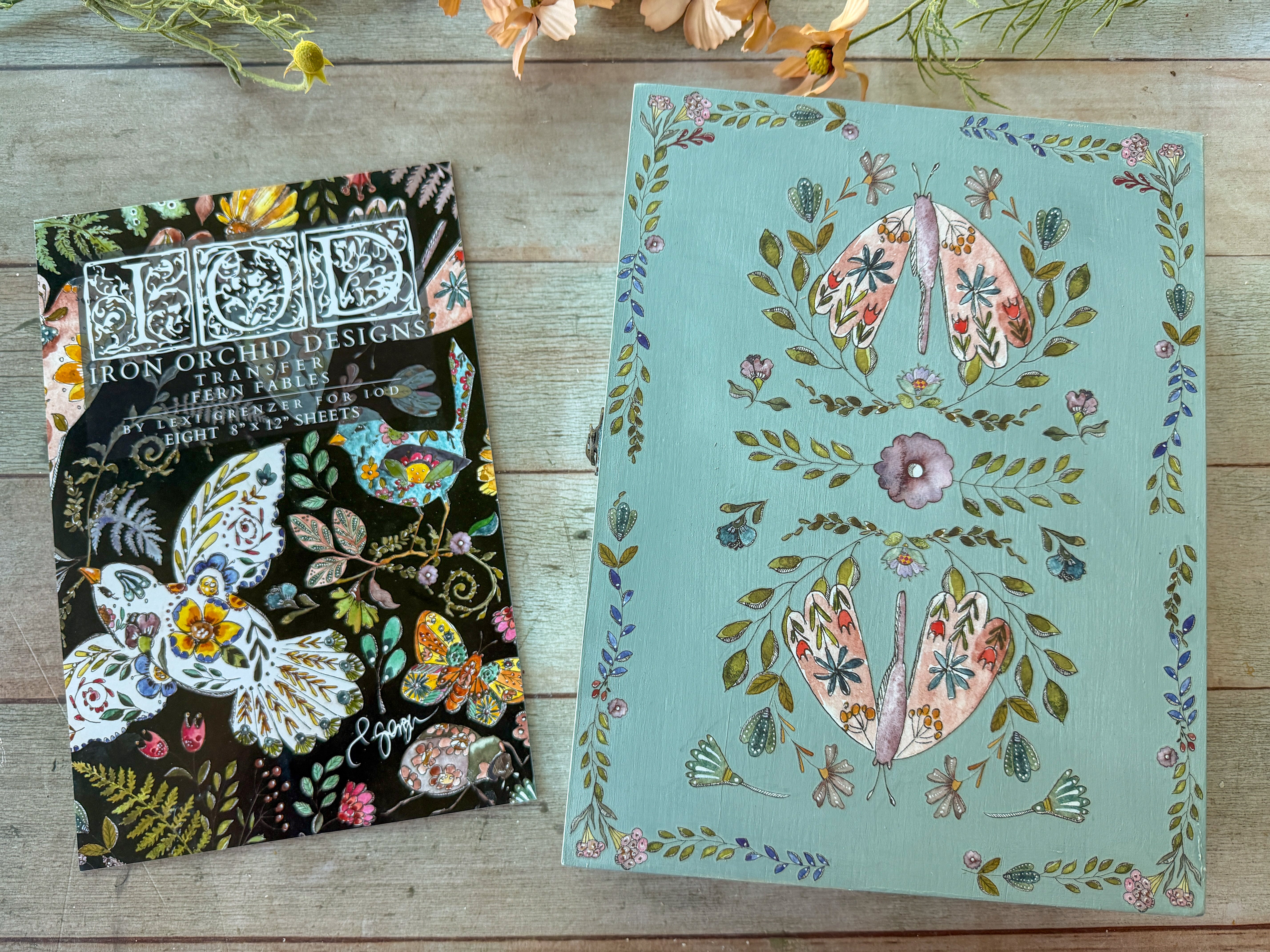 洋書☆テキスタイルアートオブインディアINDIA☆CHRONICLE BOOKS IOD Fern Fables Transfer | 8” x 12” Botanical Folk Art Decor