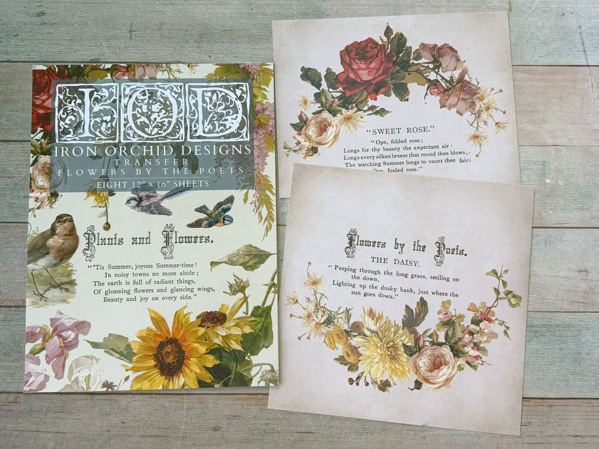 Flowers by the Poets Transfer by IOD - Iron Orchid Designs