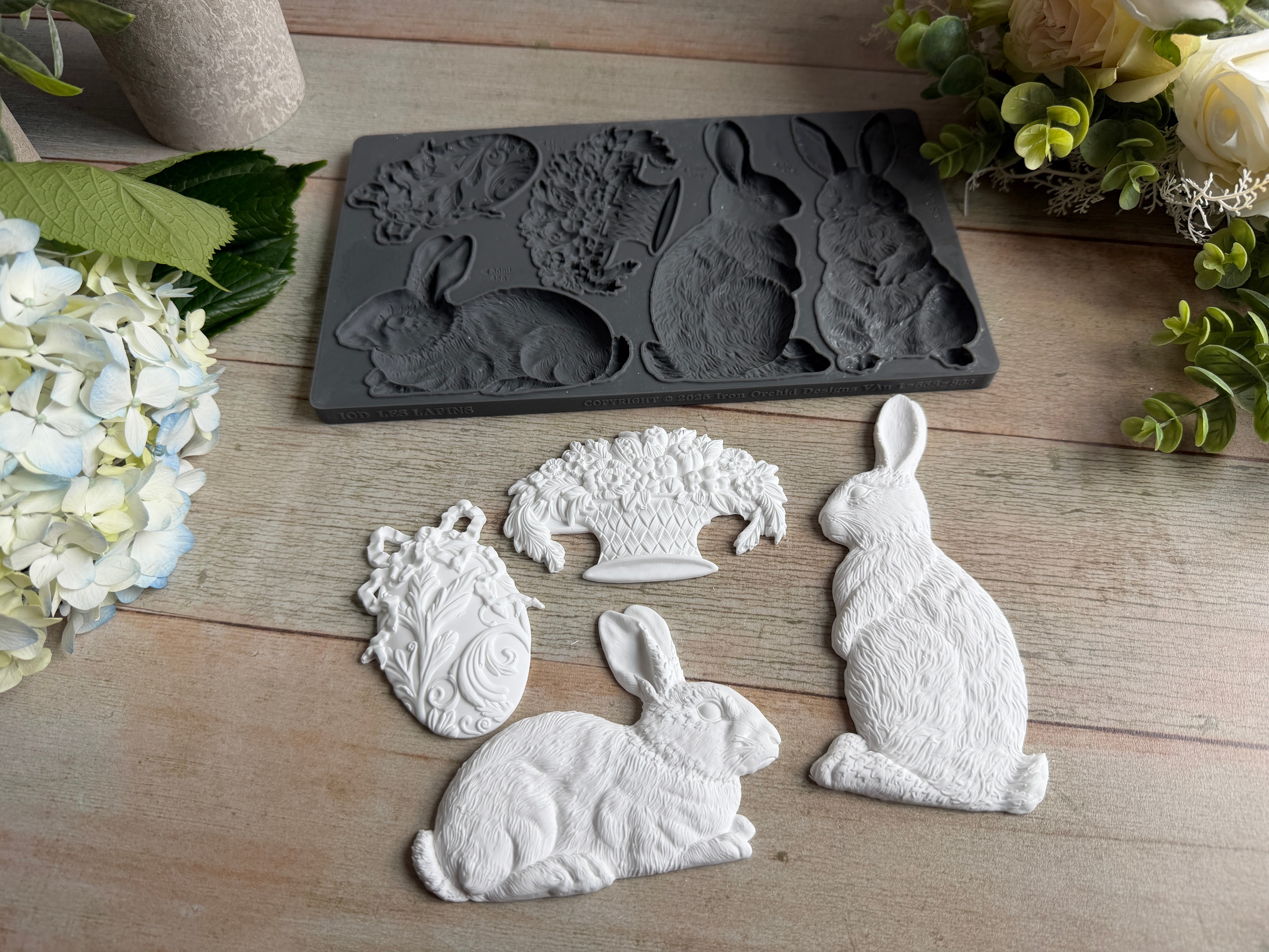 IOD Les Lapins Mould by Iron Orchid Designs @ The Painted Heirloom