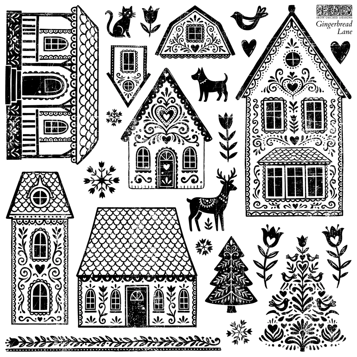 Gingerbread Lane (2026 Limited Release) Stamp by IOD - Iron Orchid Designs