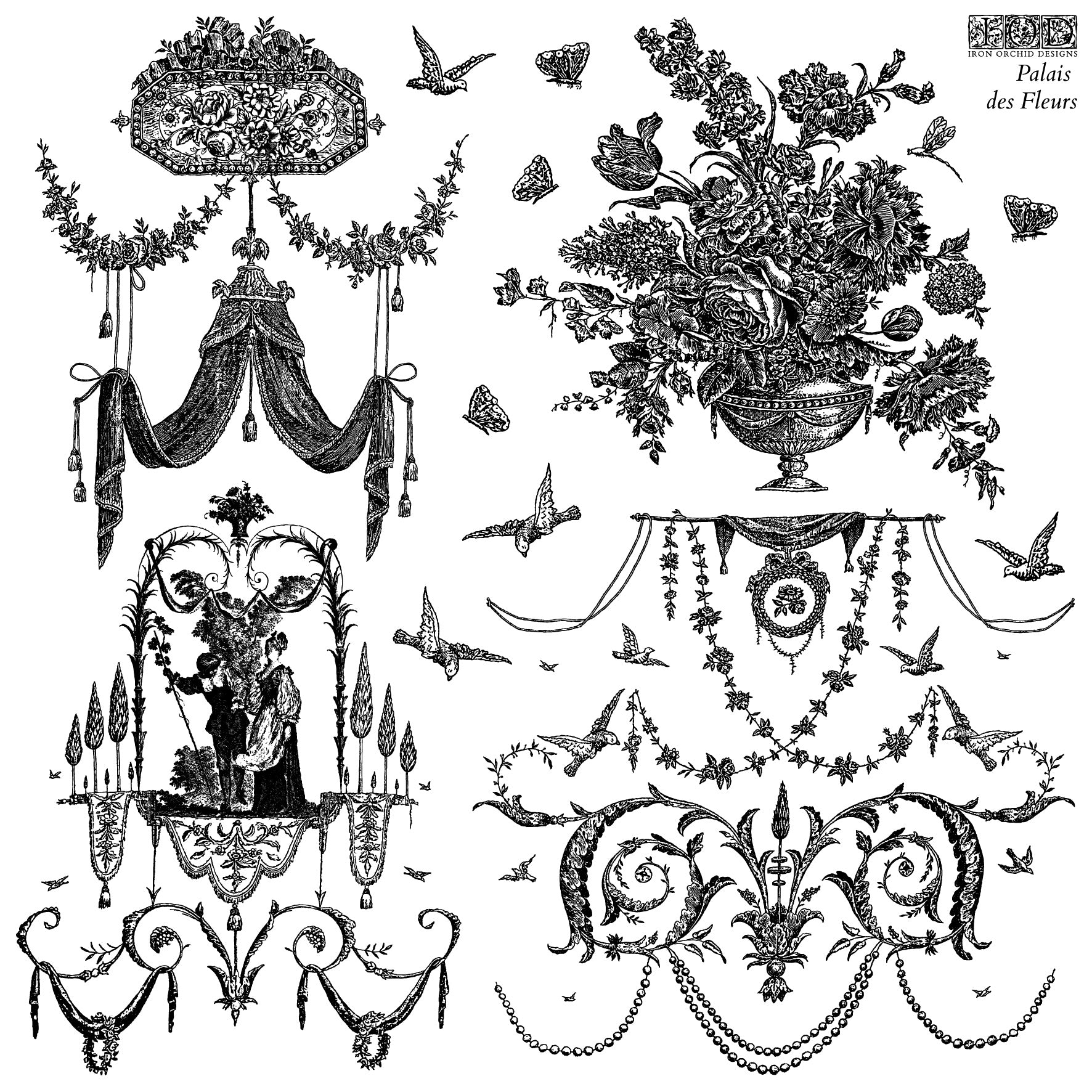 IOD Palais des Fleurs Stamp by Iron Orchid Designs @ The Painted