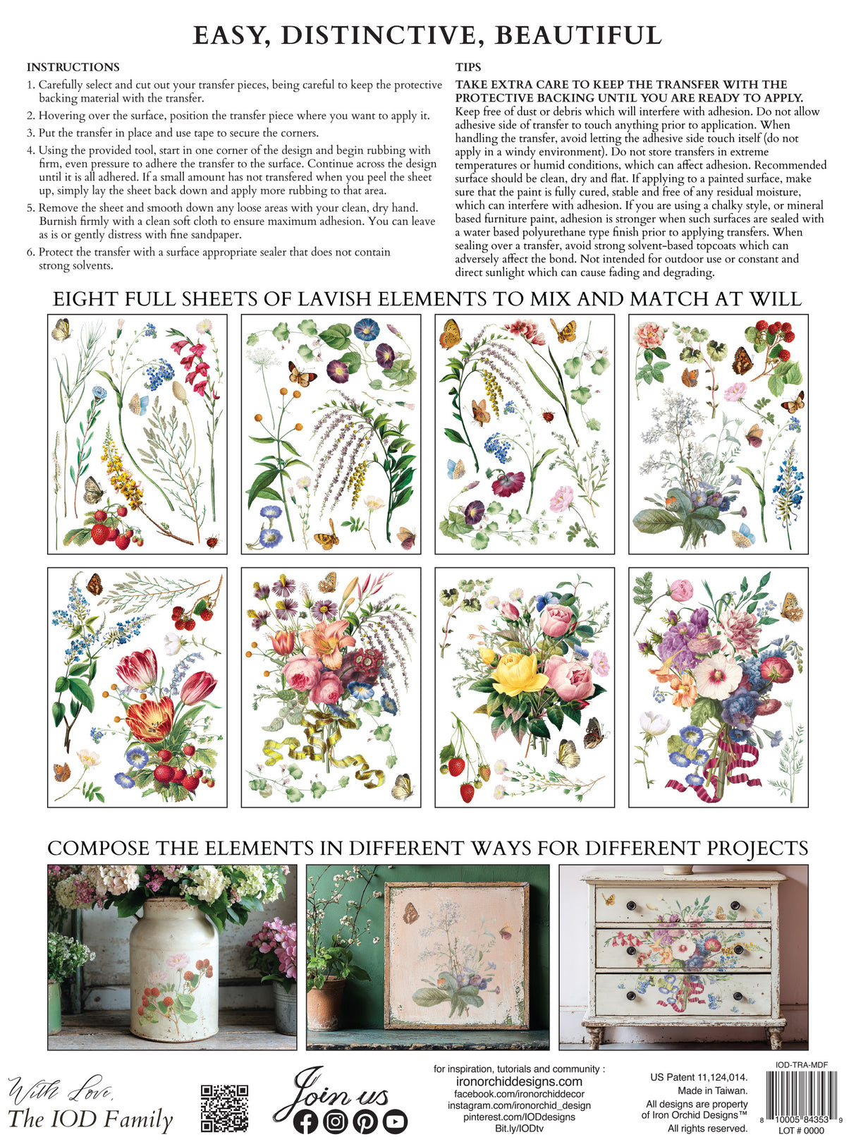 Marché des Fleurs Transfer by IOD - Iron Orchid Designs