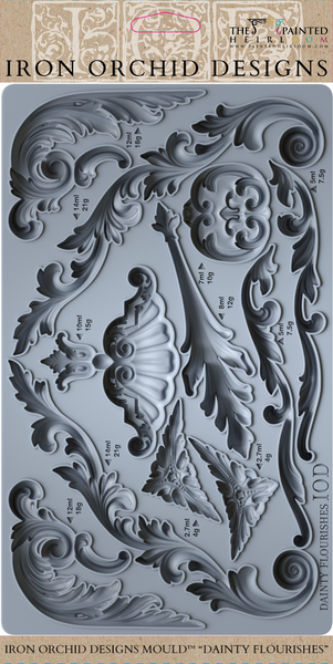 I.O.D. Dainty Flourishes Mould by IOD - Iron Orchid Designs Summer 2023 @ The Painted Heirloom