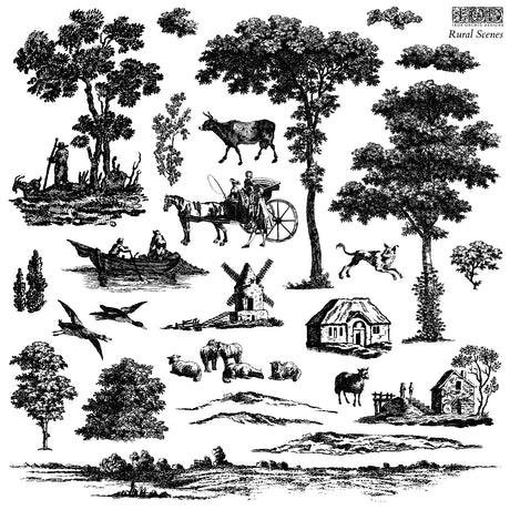 I.O.D. Rural Scenes Stamp by IOD - Iron Orchid Designs Summer 2023 @ The Painted Heirloom