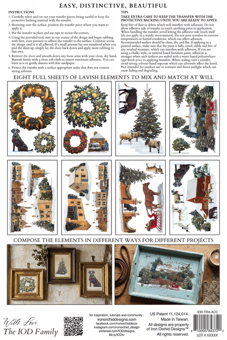 A Cotswold Christmas (2026) Transfer by I.O.D., shown in layered and sealed application process.