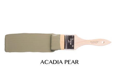 Acadia Pear Fusion Mineral Paint brush, greenish-gray, by Fusion Mineral Paint.