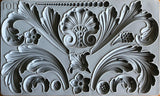 Acanthus Scroll Mould by I.O.D., ornate silicone mold for use with clay, resin, and crafts.
