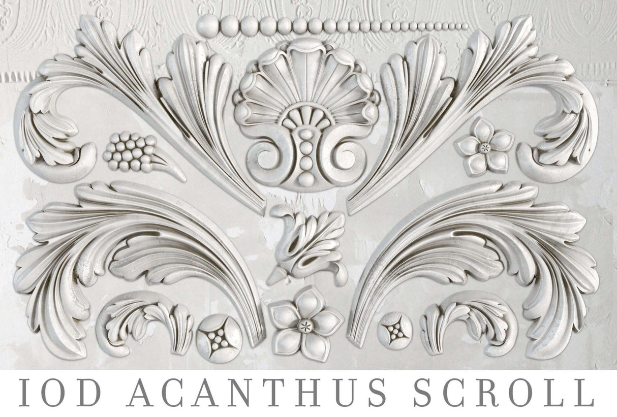 Acanthus Scroll Decor Mould by IOD - Iron Orchid Designs @ Painted Heirloom