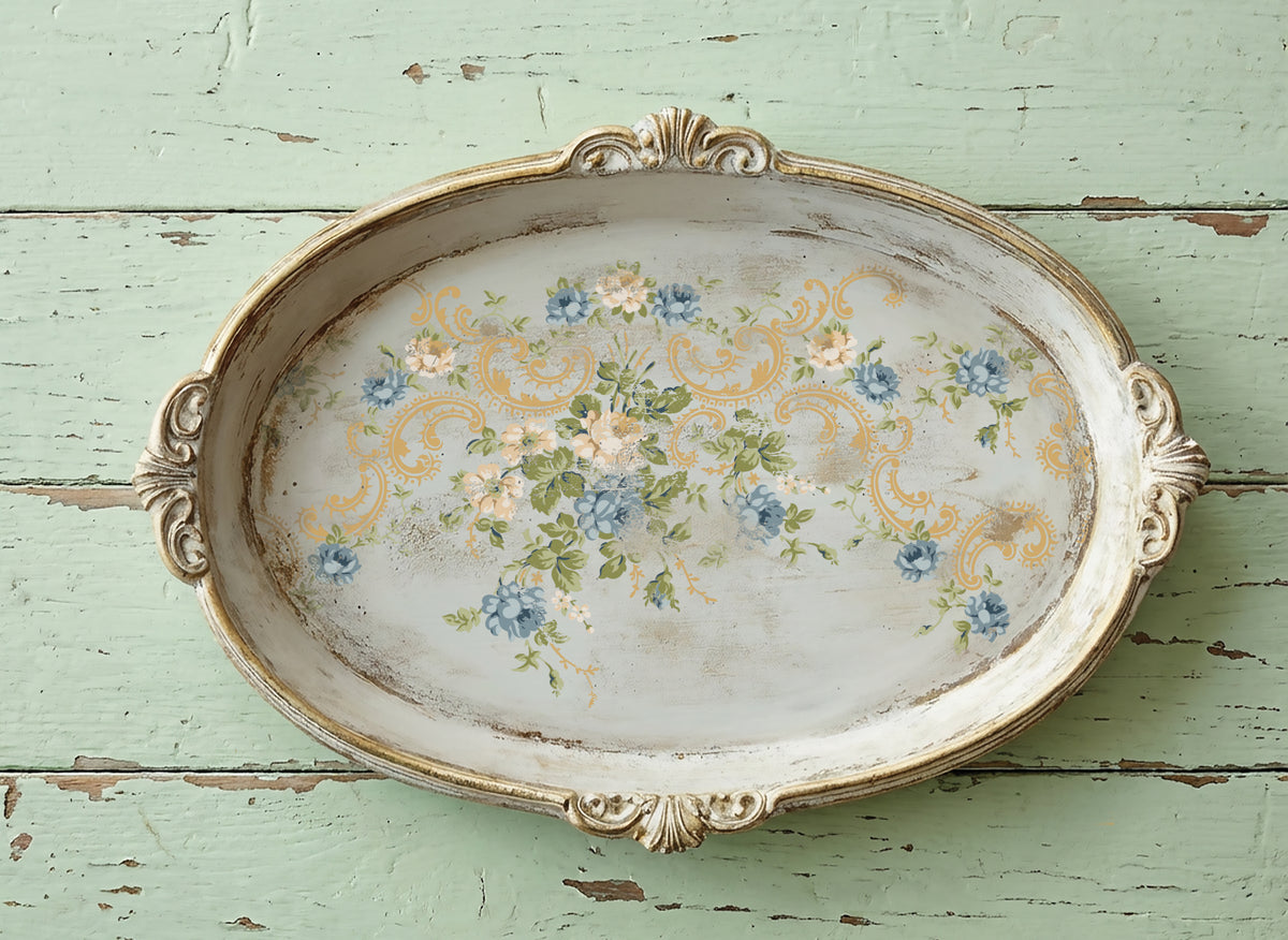 Alfred Peats and Co. Paint Inlay by I.O.D. with European-inspired vintage floral design.