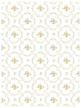 Alfred Peats & Co. Paint Inlay by I.O.D. with beige floral bouquets and scalloped dotted lines.