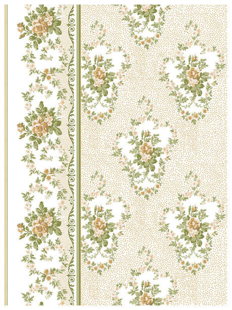 Alfred Peats and Co. Paint Inlay by I.O.D. featuring floral, rose, and stripe design for European-inspired decor.