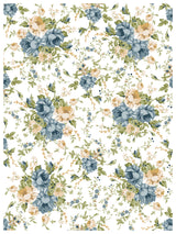 Alfred Peats and Co. Paint Inlay by IOD, vintage floral design in blue, beige, and green for European-style decor.