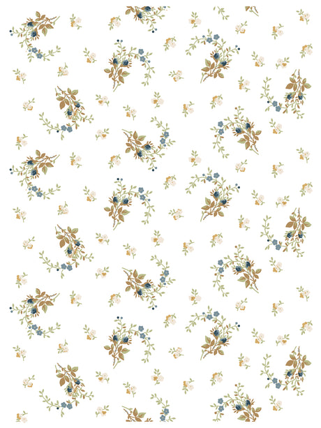 Alfred Peats and Co. Paint Inlay by I.O.D. featuring vintage floral clusters in brown, green, and blue.