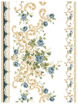 Alfred Peats and Co. Paint Inlay by I.O.D., vintage blue and beige floral European-style pattern.