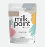 White pouch labeled Almond Latte Milk Paint by Fusion Mineral Paint.