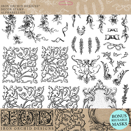 Alphabellies Decor Stamp by IOD - Iron Orchid Designs @ Painted Heirloom