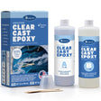 Box with two bottles of Notions Amazing Clear Cast Epoxy by Alumilite, plus stir sticks and measuring cups.