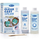 Notions Amazing Clear Cast +Plus Epoxy kit with two bottles, cups, sticks, and a box.