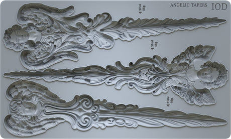 Three I.O.D. Angelic Tapers Moulds (2024 Limited Release) by Iron Orchid Designs, three sizes shown.