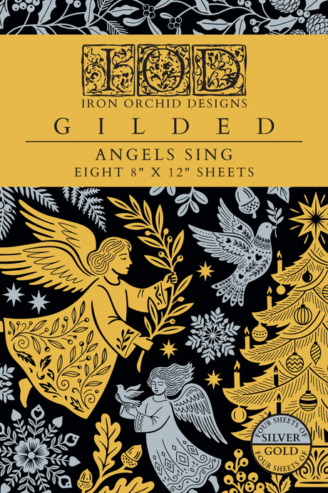 Angles Sing Gilded (2026 Limited Release) Transfer by I.O.D. featuring gold and silver Christmas decor accents.