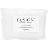 Fusion Mineral Paint Applicator Pads 2-pack, large 4x6″ size, packaged in a clear plastic wrapper.