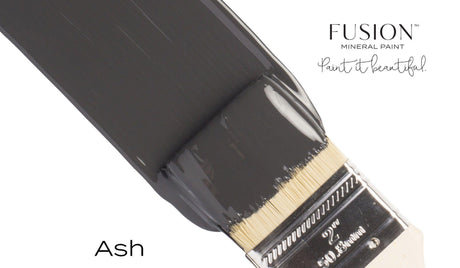 Ash Fusion Mineral Paint, dark charcoal grey, suitable for wood or metal surfaces, by Fusion Mineral Paint.