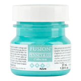 Fusion Mineral Paint Azure, 37 mL, intense blue all-in-one acrylic paint jar with white lid.