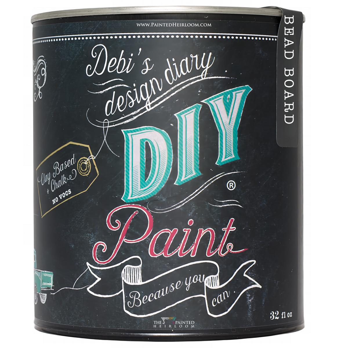 DIY Paint Co. Bead Board DIY Paint, 32 fl oz, with chalkboard-style decorative label.