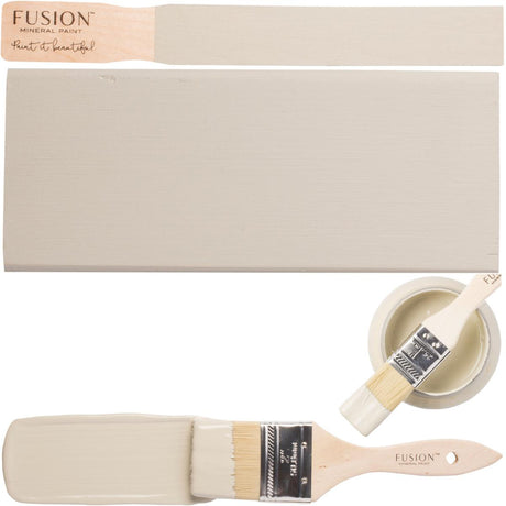 Bedford Fusion Mineral Paint in beige with a durable matte finish on wood boards, by Fusion Mineral Paint.