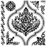 Black and white floral pattern, suitable for silicone stamps like the retired Bella Stamp by I.O.D. Iron Orchid Designs.