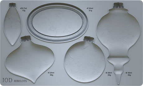 IOD Bibelots Mould (2024 Limited Release) by I.O.D. for making vintage-style Christmas ornaments and trays.