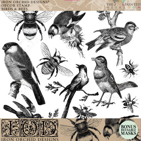 I.O.D. Birds and Bees Stamp by IOD - Iron Orchid Designs Spring 2023 @ The Painted Heirloom