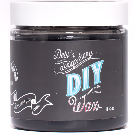 4 oz Black DIY Wax by DIY Paint Co. in black packaging with white and blue decorative text.
