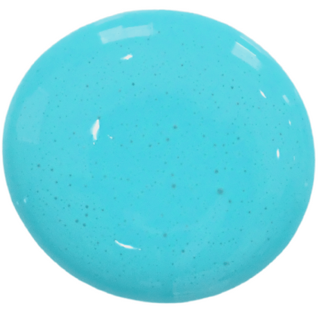 Glossy, speckled blue blob of Old Fashioned Milk Paint in Bleu Bohemia shade on a white background.