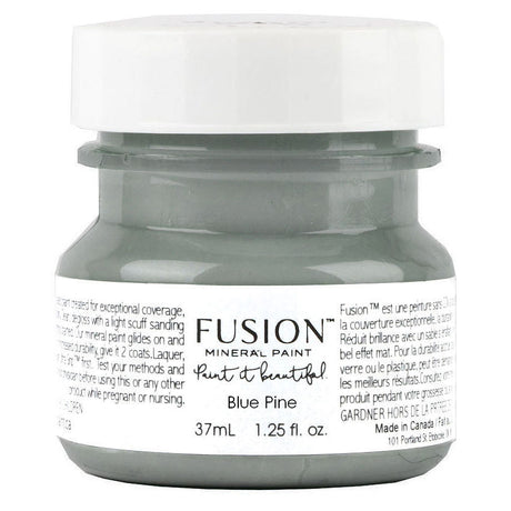 Fusion Mineral Paint Blue Pine, 37mL, matte finish, with white screw-on lid and white label.