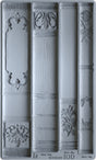 The Bookish Mould by IOD with four vintage book spine designs for faux library decor. Brand: I.O.D.