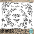 Black brambles, leaves, and berries wreath for Brambles & Berries Stamp by IOD, Iron Orchid Designs.