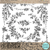 Black brambles, leaves, and berries wreath for Brambles & Berries Stamp by IOD, Iron Orchid Designs.