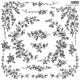 Black and white floral and berry vine patterns for use with Brambles & Berries Stamp by I.O.D. Iron Orchid Designs.