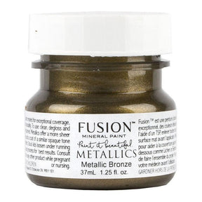 Fusion Mineral Paint Bronze Metallic, 37ml jar—rich bronze metallic paint with shimmer.