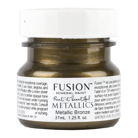 Fusion Mineral Paint Bronze Metallic, 37ml jar—rich bronze metallic paint with shimmer.