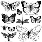 Black and white butterfly design for reusable masks or Iron Orchid Designs I.O.D. Butterflies Stamp.