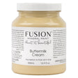 500mL Buttermilk Cream Fusion Mineral Paint (Seasonal) jar with branded label and instructions visible.