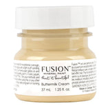 37mL jar of Buttermilk Cream Fusion Mineral Paint (Seasonal), creamy yellow color with a white lid.