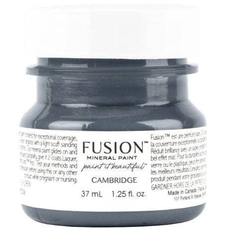 37ml jar of Cambridge Fusion Mineral Paint, an all-in-one gray paint by Fusion Mineral Paint.