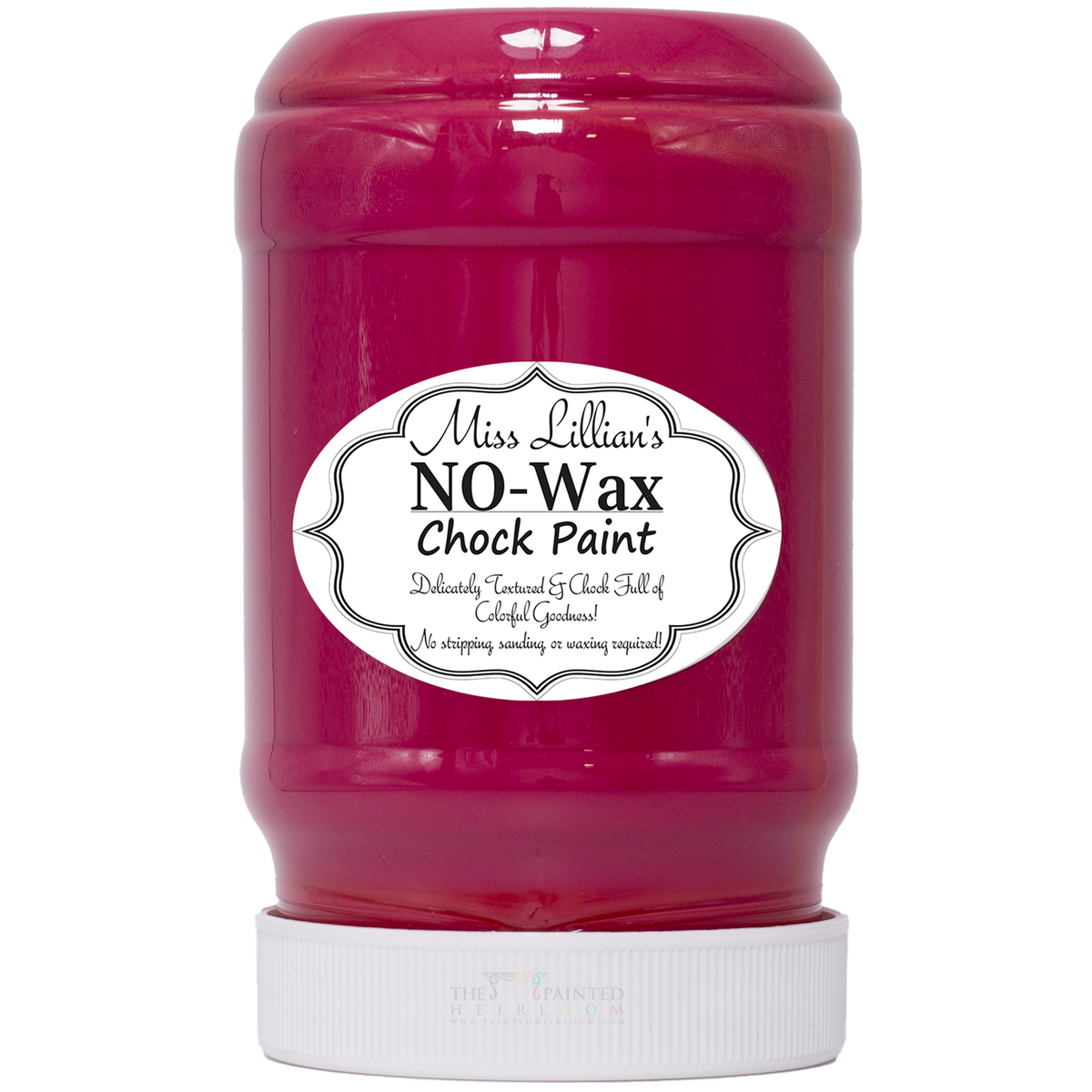 Miss Lillian’s Paint Candied Cranberry No-Wax Chock Paint jar for furniture restoration.