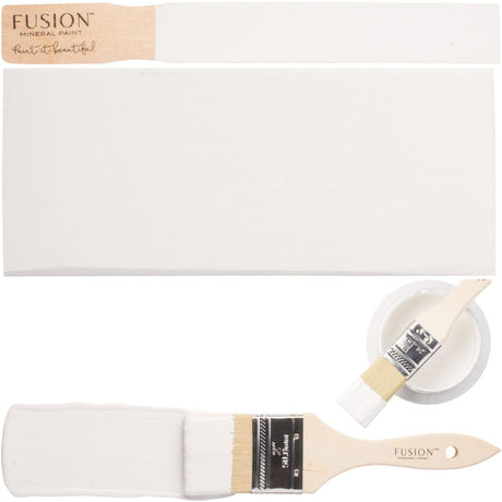 Casement Fusion Mineral Paint by Fusion with included brush and boards for application.
