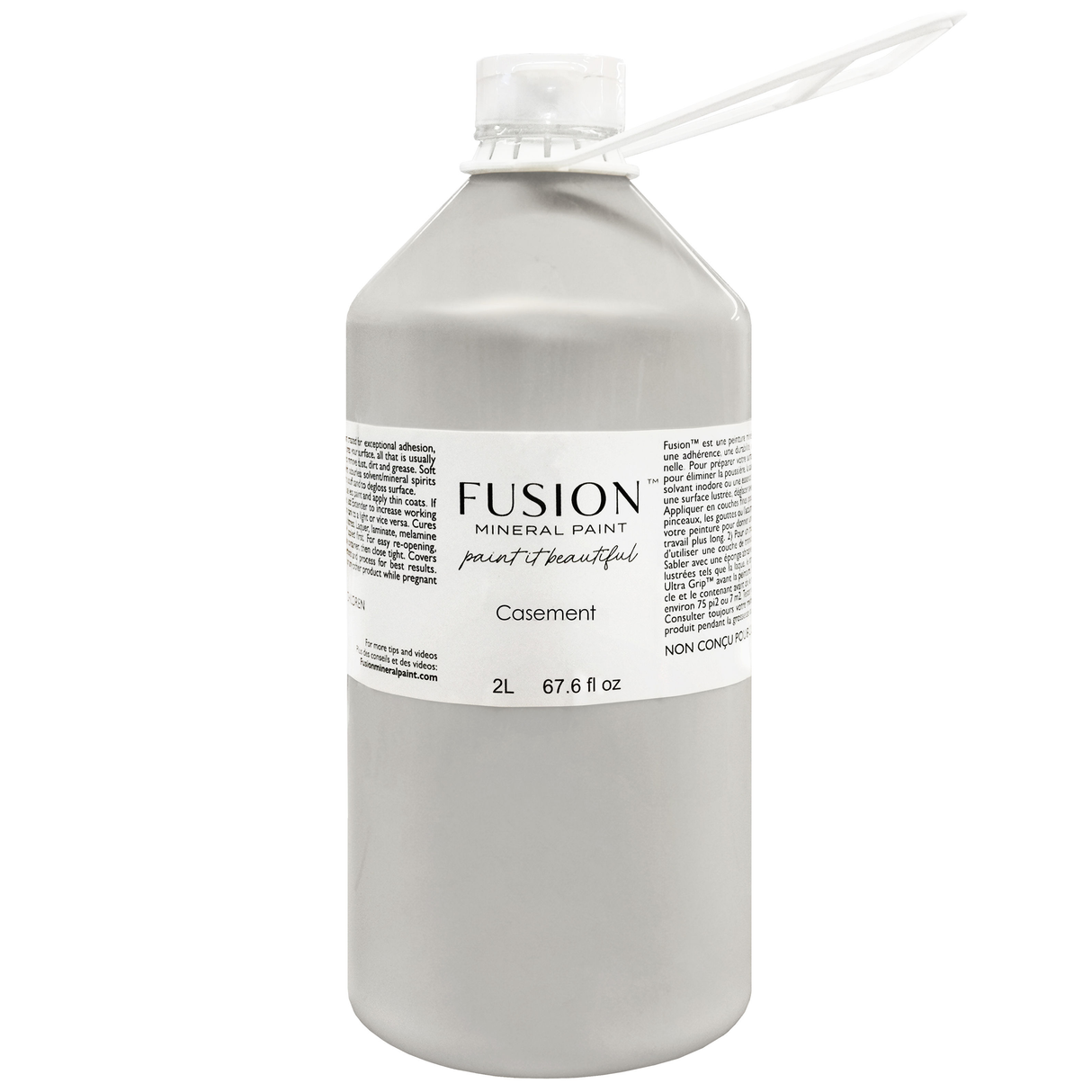 2L Casement Fusion Mineral Paint in warm white, high coverage, includes mixing stick.